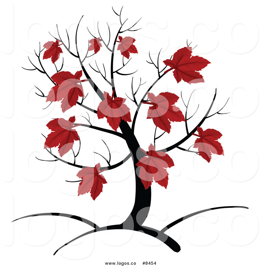 1024x1044 Royalty Free Clip Art Vector Logo Of An Autumn Maple Tree With Red