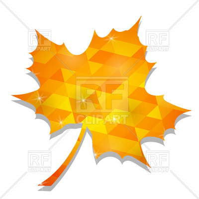 400x400 Polygonal Yellow Maple Leaf Royalty Free Vector Clip Art Image