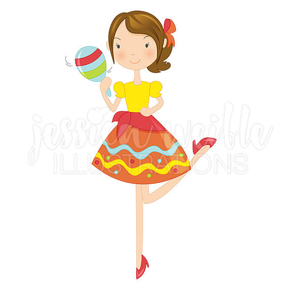 570x570 Fiesta Girl With Maraca Cute Digital Clipart Cinco De Mayo