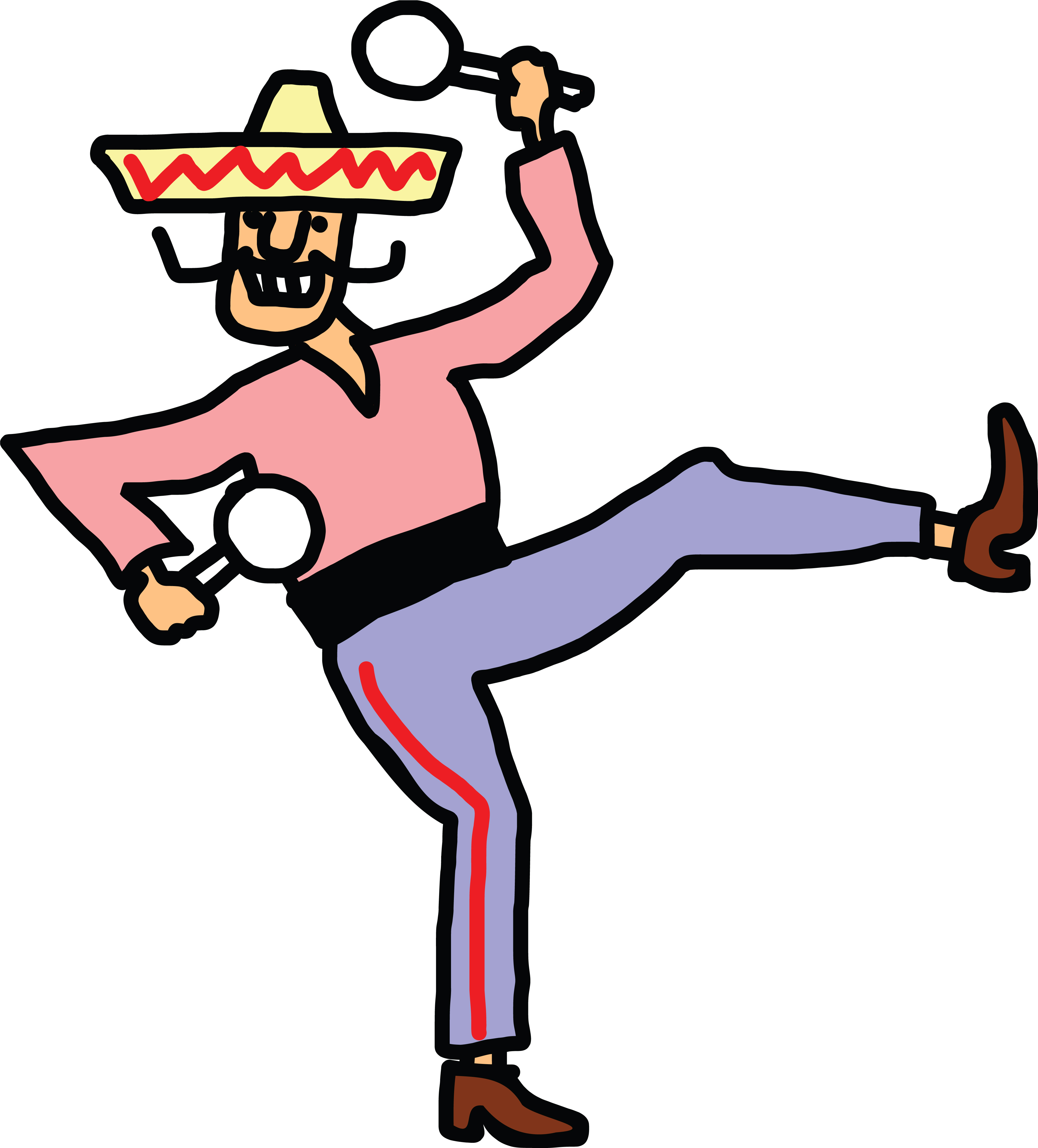 4000x4423 Free Clipart Of A Mexican Man Dancing With Maracas