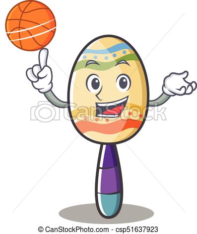 397x470 With Basketball Maracas Character Cartoon Style Vector Vector
