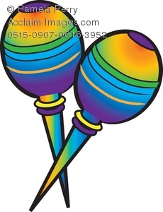 230x300 Clip Art Illustration Of A Mexican Maracas