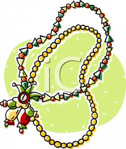 254x300 Mardi Gras Beads With A Jester Talisman Clipart Picture
