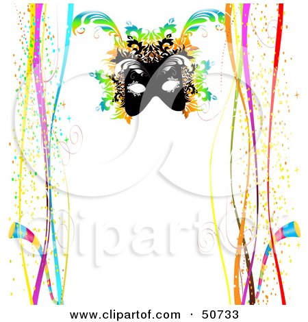 450x470 Clipart Illustration Of A Colorful Mardi Gras Confetti Border