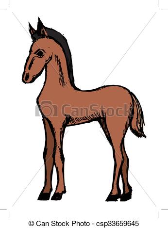 346x470 Foal, Illustration Animal Of Farm Eps Vector