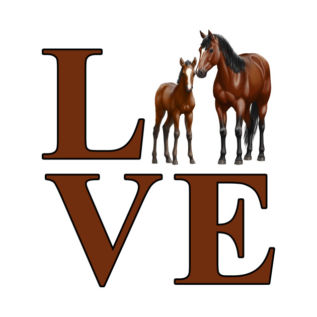 630x630 Bay Mare And Cute Foal Horse Love