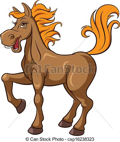 398x470 Cartoon Horse, Vector Illustration Vector Illustration