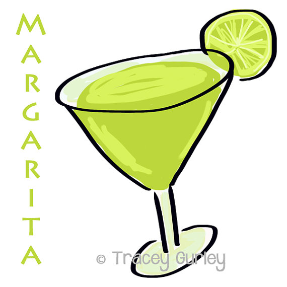 570x570 Margarita Illustration Original Art Digital Download.