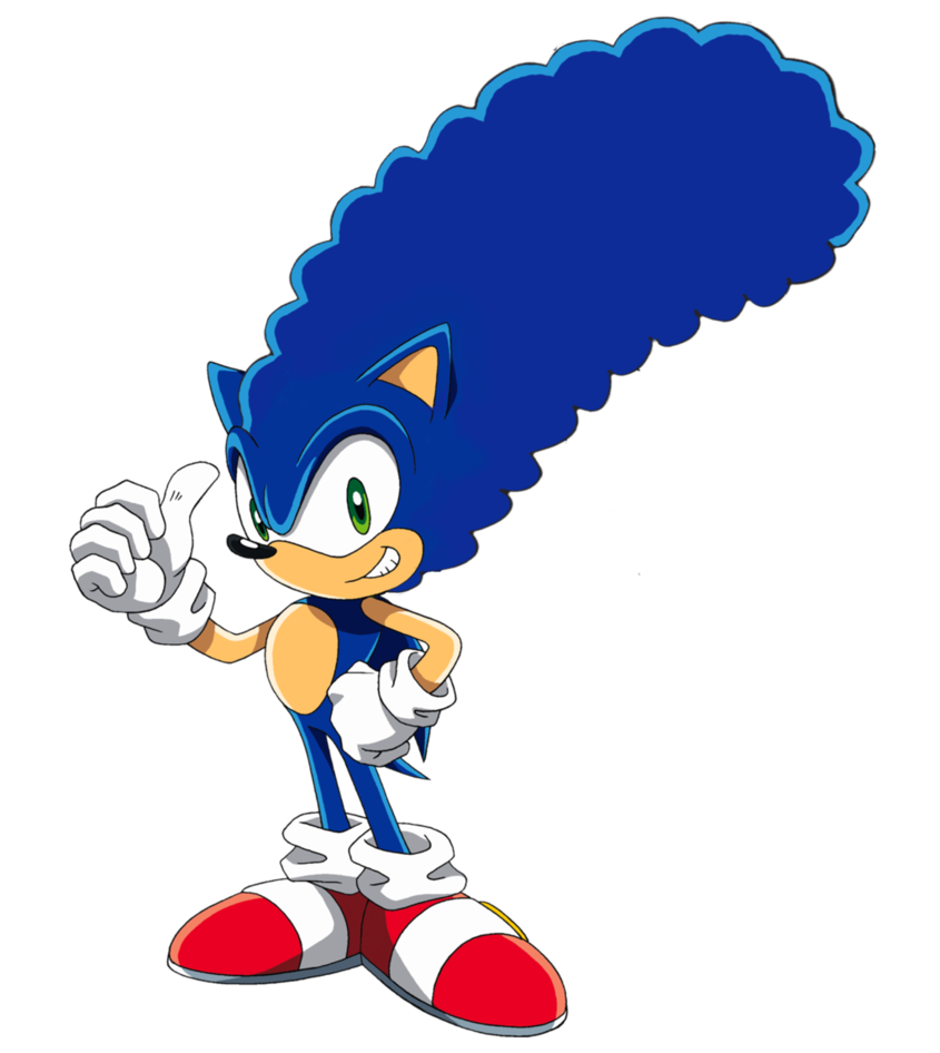 845x946 Sonic With Marge Simpson Hair By Tfmast