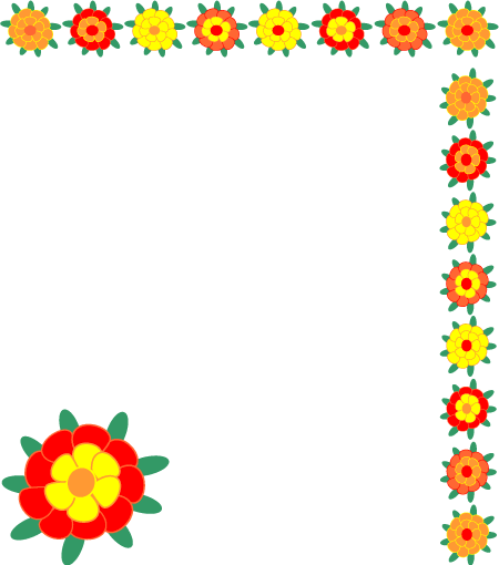 450x510 Marigold Flowers Page Borders For Cinco De Mayo Fiesta Clip Art