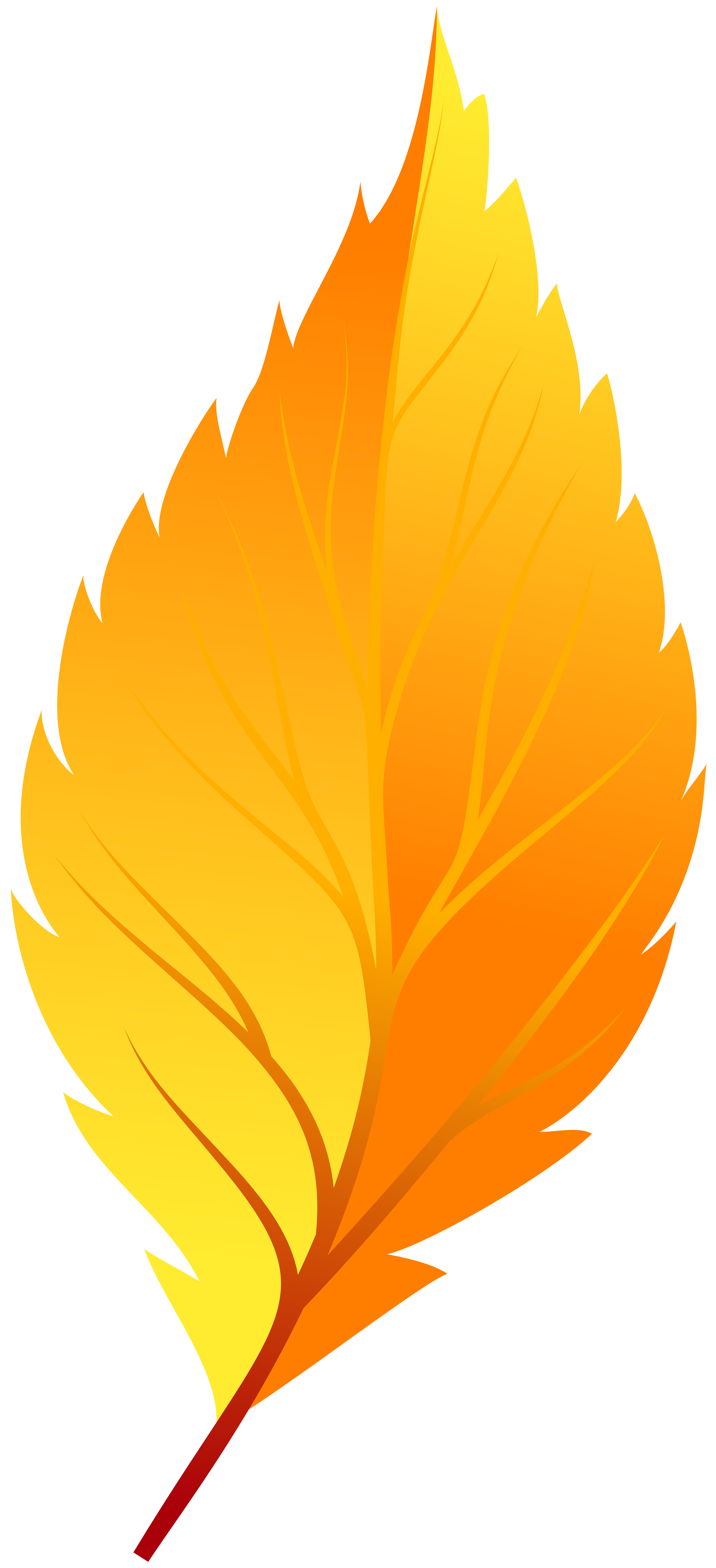 2741x6000 Yellow Autumn Leaf Png Clip Art