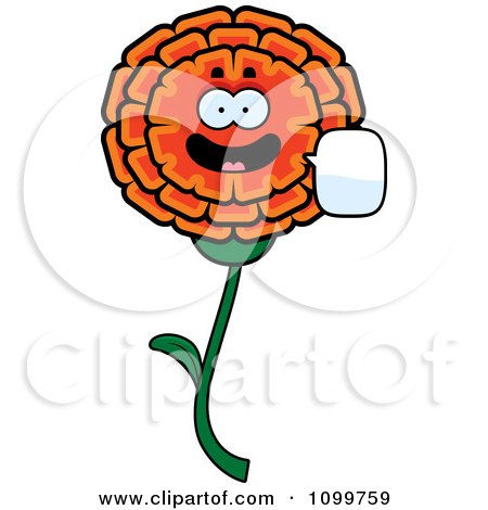 450x470 Clipart Talking Marigold Flower Character