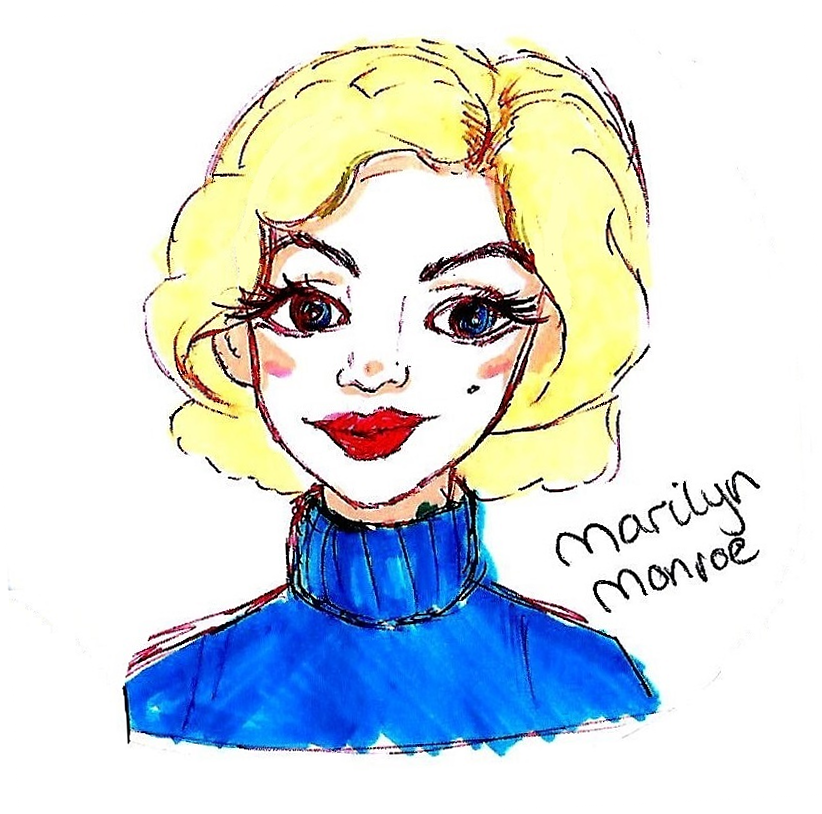 822x814 Marilyn Monroe By Oliivebear