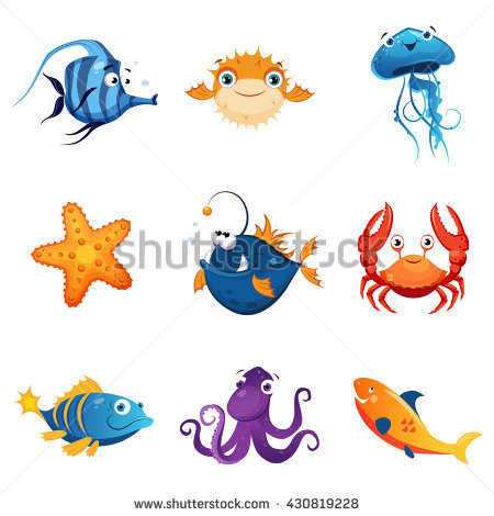 450x470 Marine Life Clipart Cute