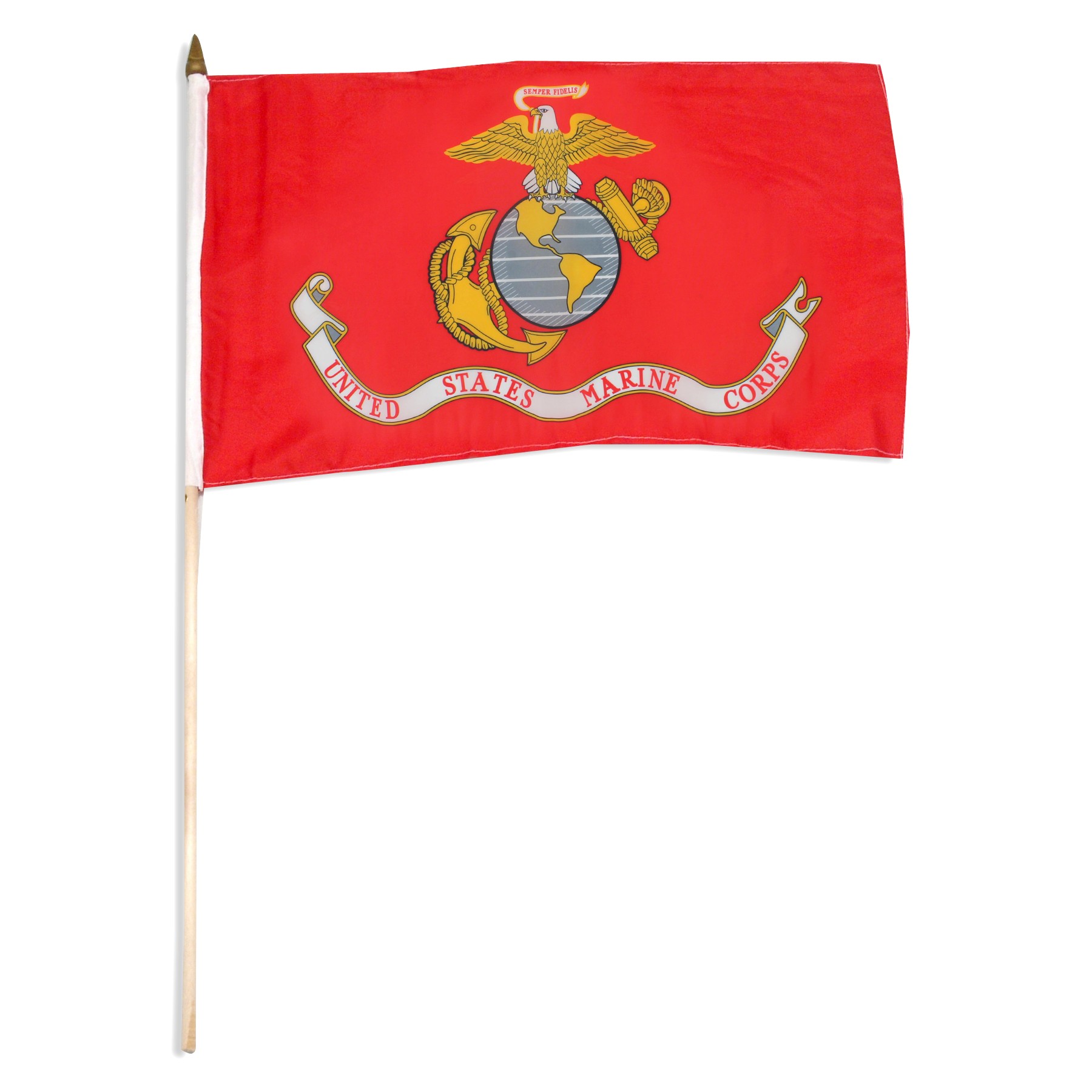 1800x1800 Marine Corps Flag 12in X 18in Mounted On 24in Wooden Stick