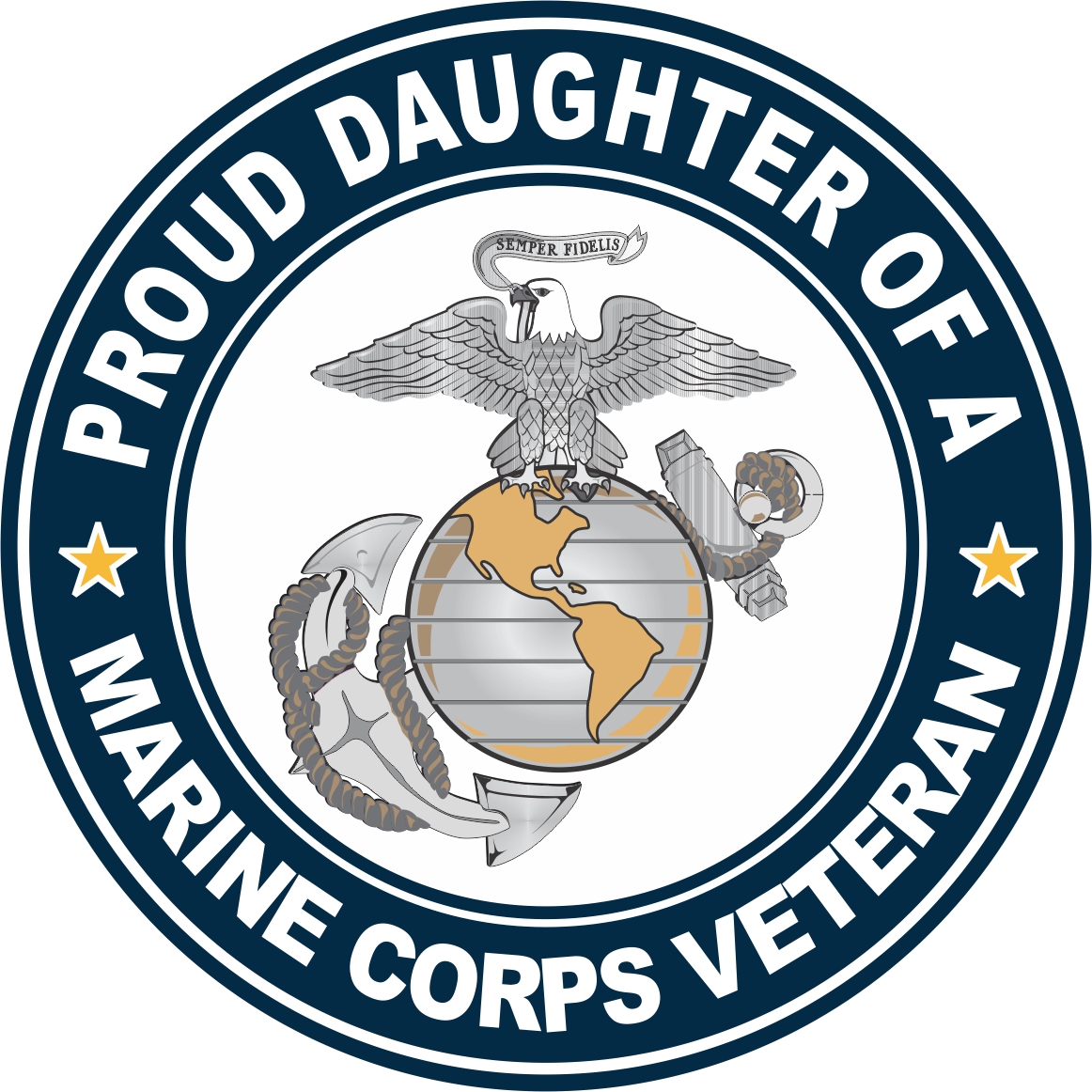 1162x1162 U.s. Marine Corps Veteran Proud Daughter Decal