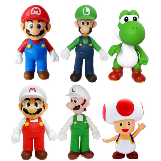 640x640 6x Super Mario Super Size Figure Collection Mario Luigi Yoshi Toad