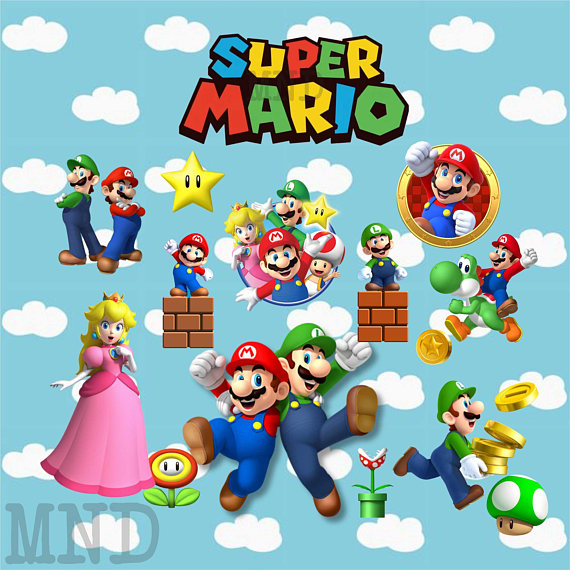 570x570 Super Mario Bros Clipart Digital Clip Art 15 Png Jpeg Files