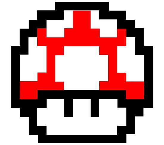 550x487 Super Mario Bros Pixel Mushroom Posters By Digsterdesigns Redbubble