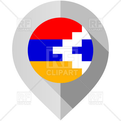 400x400 Map Marker With Flag Of Nagorno Karabakh Republic Royalty Free