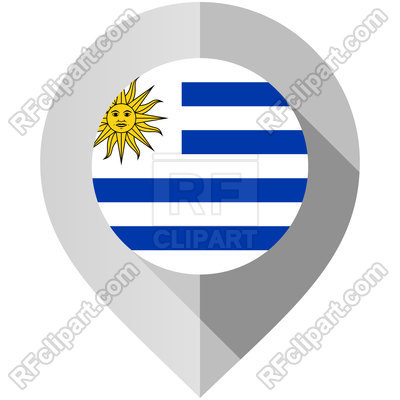 400x400 Marker With Uruguay Flag For Map Royalty Free Vector Clip Art