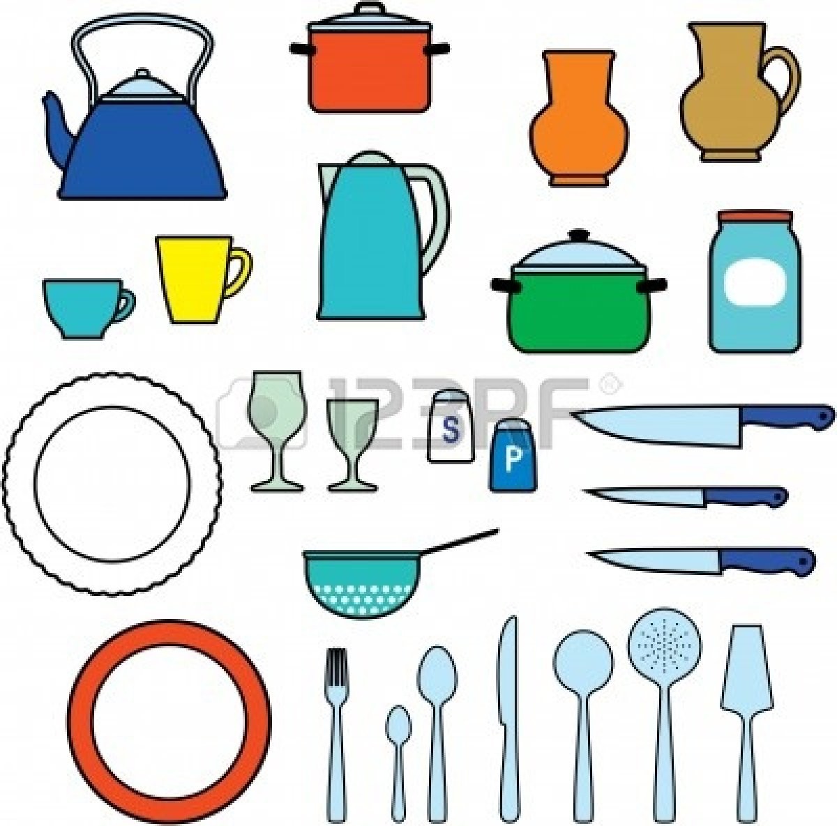 1200x1185 Hand Drawn Kitchen Clip Art Illustrations Creative Market