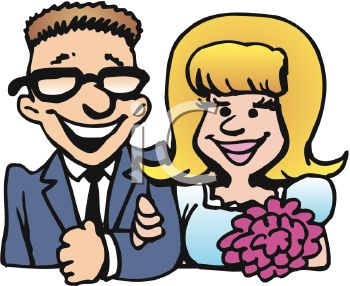350x286 Cartoon Clip Art Of A Young Man And Woman Going To Get Married