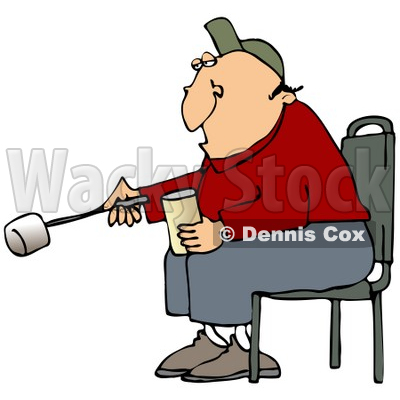 400x400 Clipart Illustration Of A White Guy Sitting In A Chair