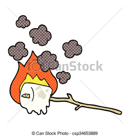 449x470 Freehand Drawn Cartoon Burning Marshmallow Vector
