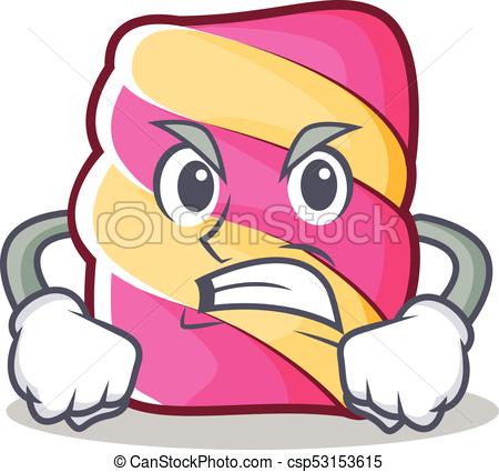 450x425 Angry Marshmallow Character Cartoon Style Vector Vector Clip