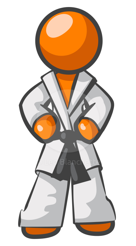 443x800 Clipart Illustration Orange Man Martial Arts Judo Karate Outfit