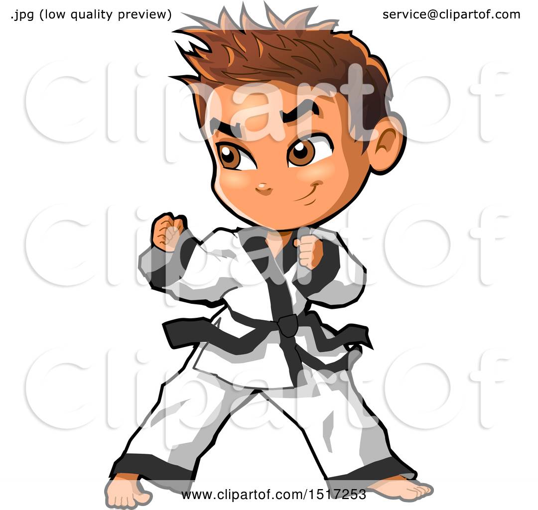 1080x1024 Clipart Of A Karate Boy In A Fighting Stance