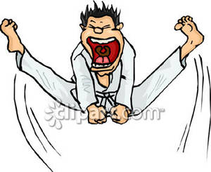 300x245 A Man In A Karate Suit Yelling