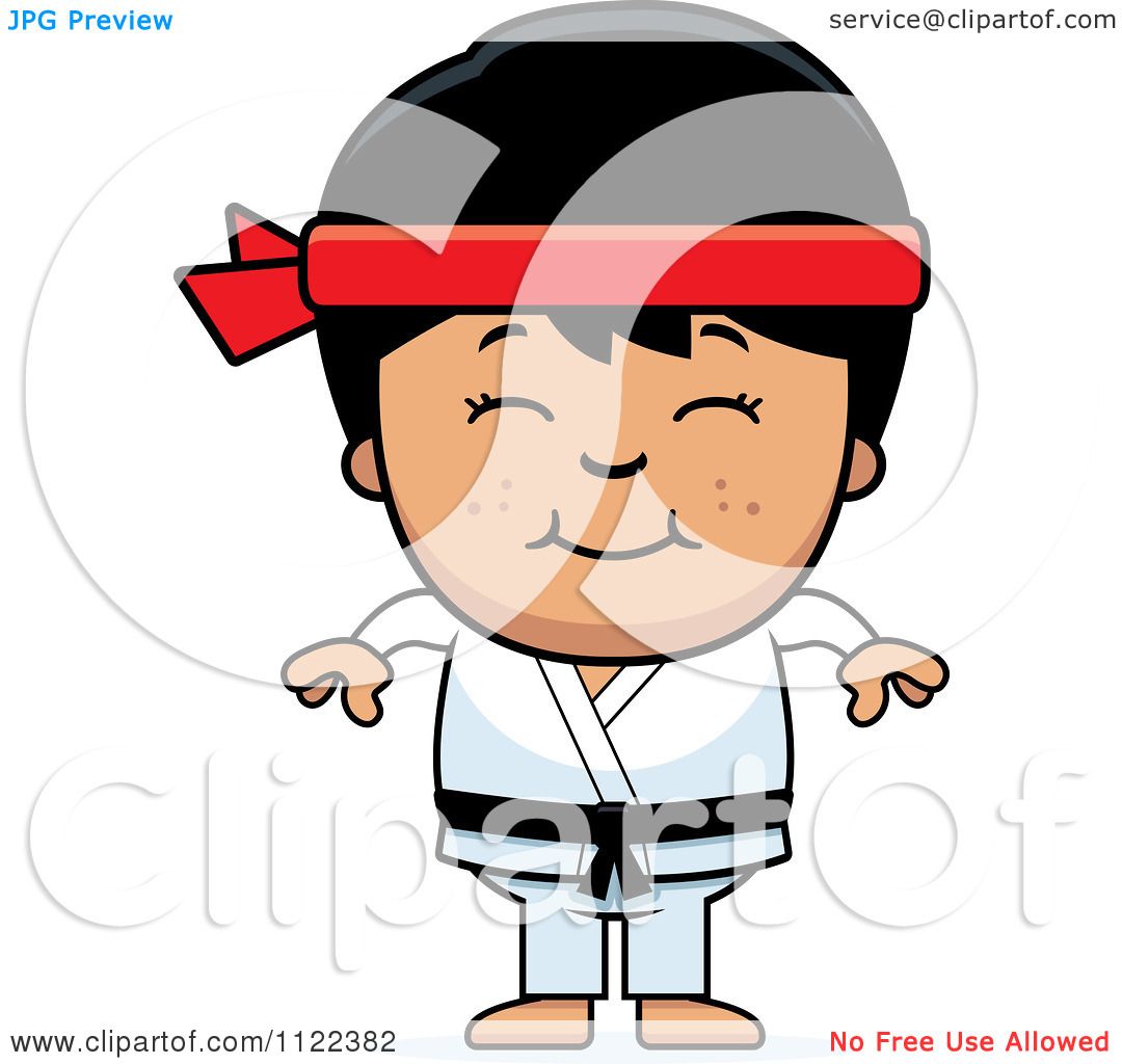 1080x1024 Cartoon Of A Happy Asian Martial Arts Karate Boy