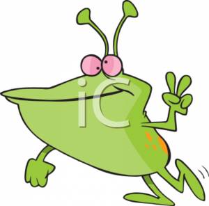 300x296 Clipart Of A Martian Displaying A Piece Sign