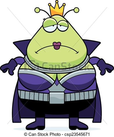 393x470 Sad Cartoon Martian Queen. A Cartoon Illustration Of A Martian