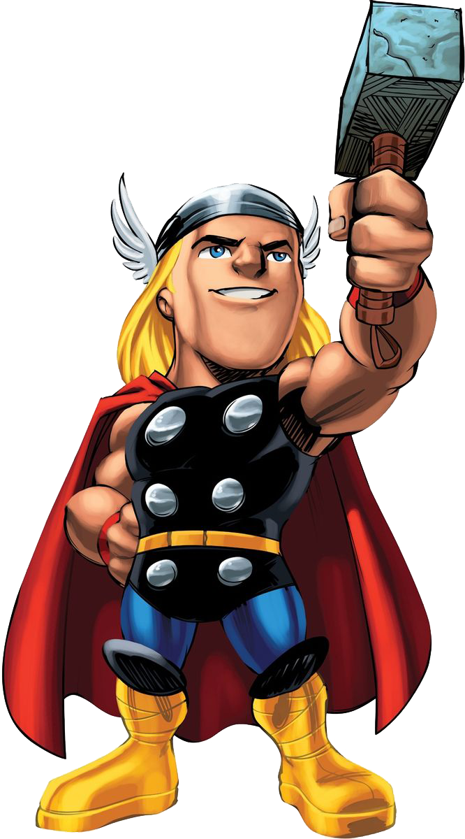 666x1200 Marvel Super Hero Squad Thor Clipart Png