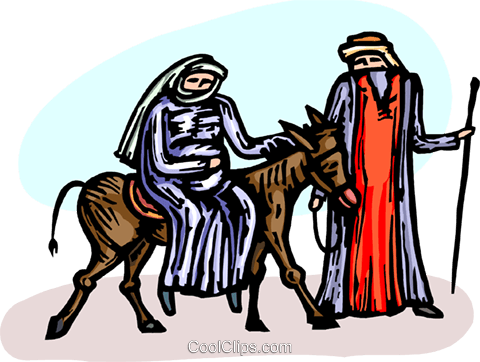 480x362 Virgin Mary And Joseph Traveling Royalty Free Vector Clip Art