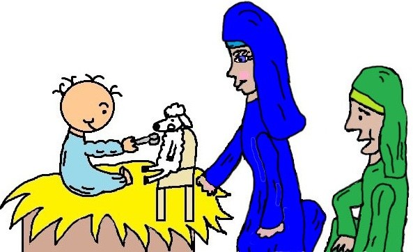 593x362 Mary Joseph And Baby Jesus Coloring Page