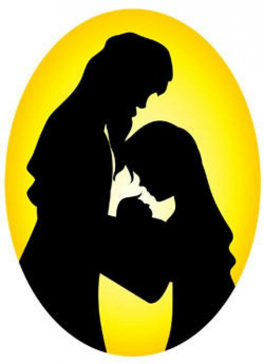 518x714 Nativity Silhouette Joseph, Mary And Baby Jesus For Papercraft