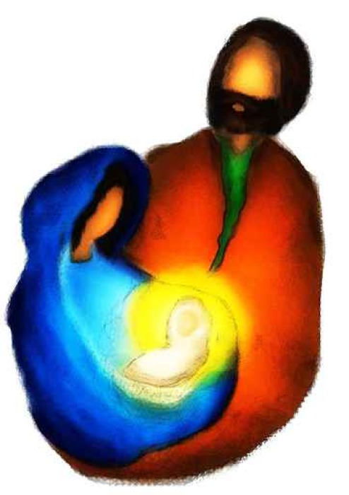 494x700 Christmas Religious Nativity Scene, Holy Family Abstract Artistic