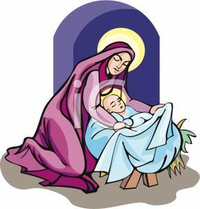 287x300 Baby Jesus And Mary Clip Art