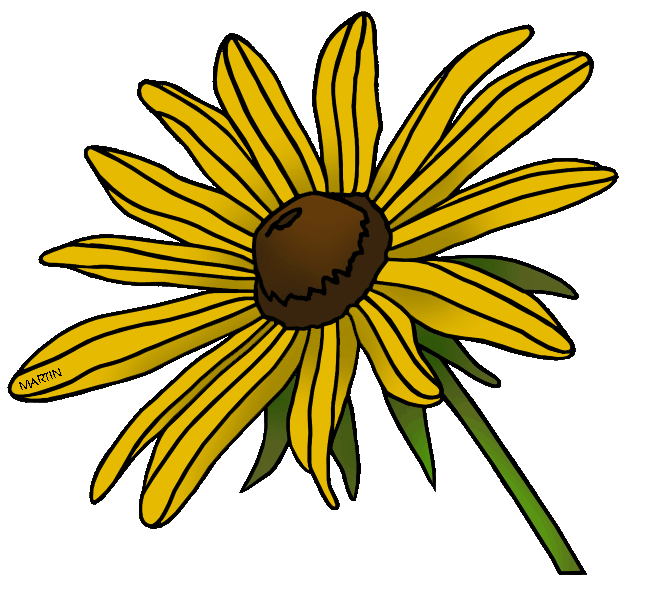 648x595 Flowers Clip Art By Phillip Martin, Black Eyed Susan