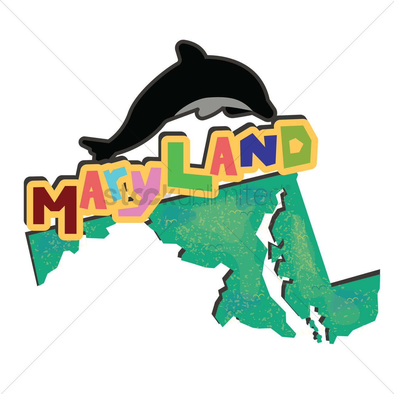 1300x1300 Maryland State Map Vector Image