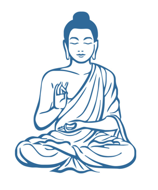 509x612 Meditating Buddha Wall Sticker (15 Different Colors)