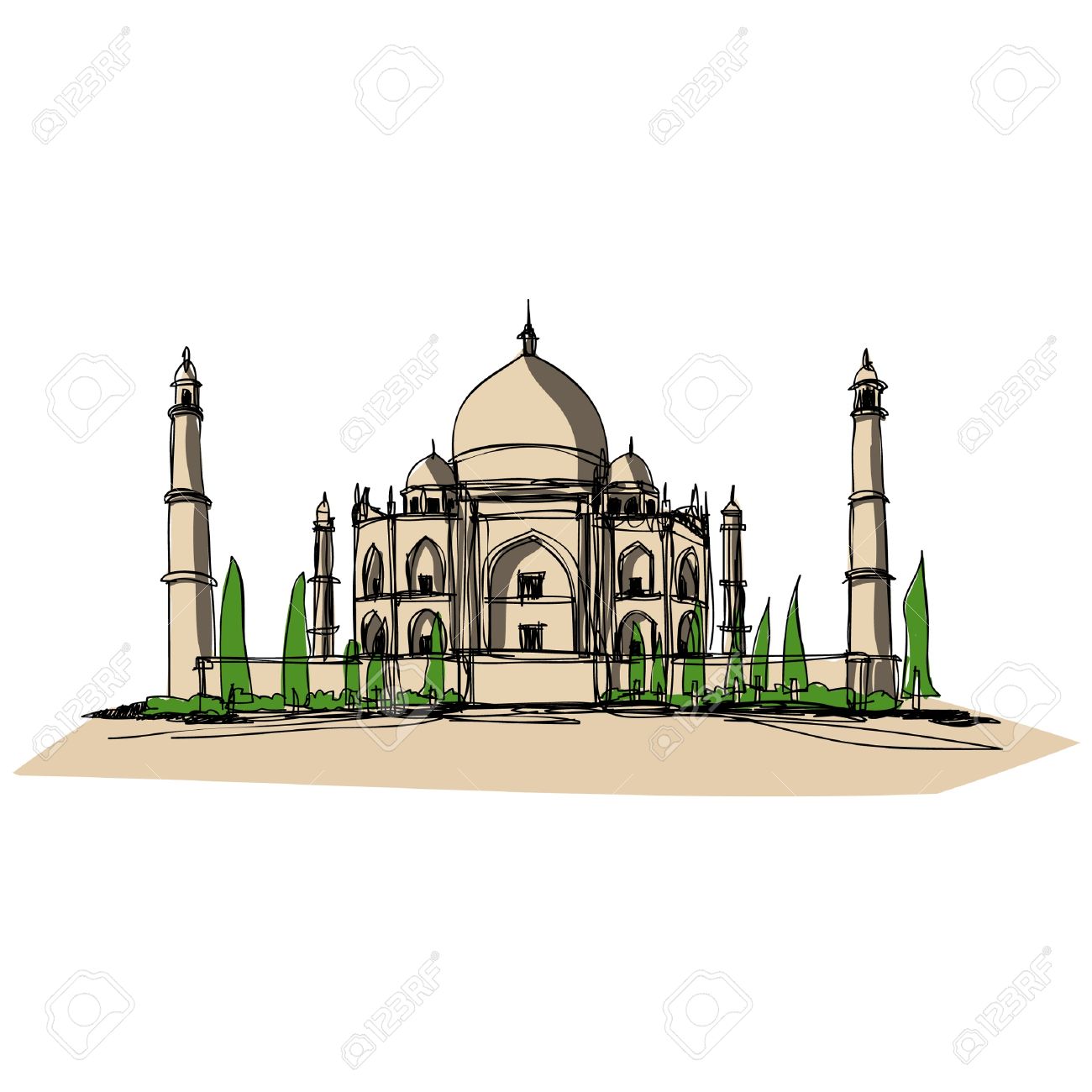1300x1300 Taj Mahal Clipart Vector