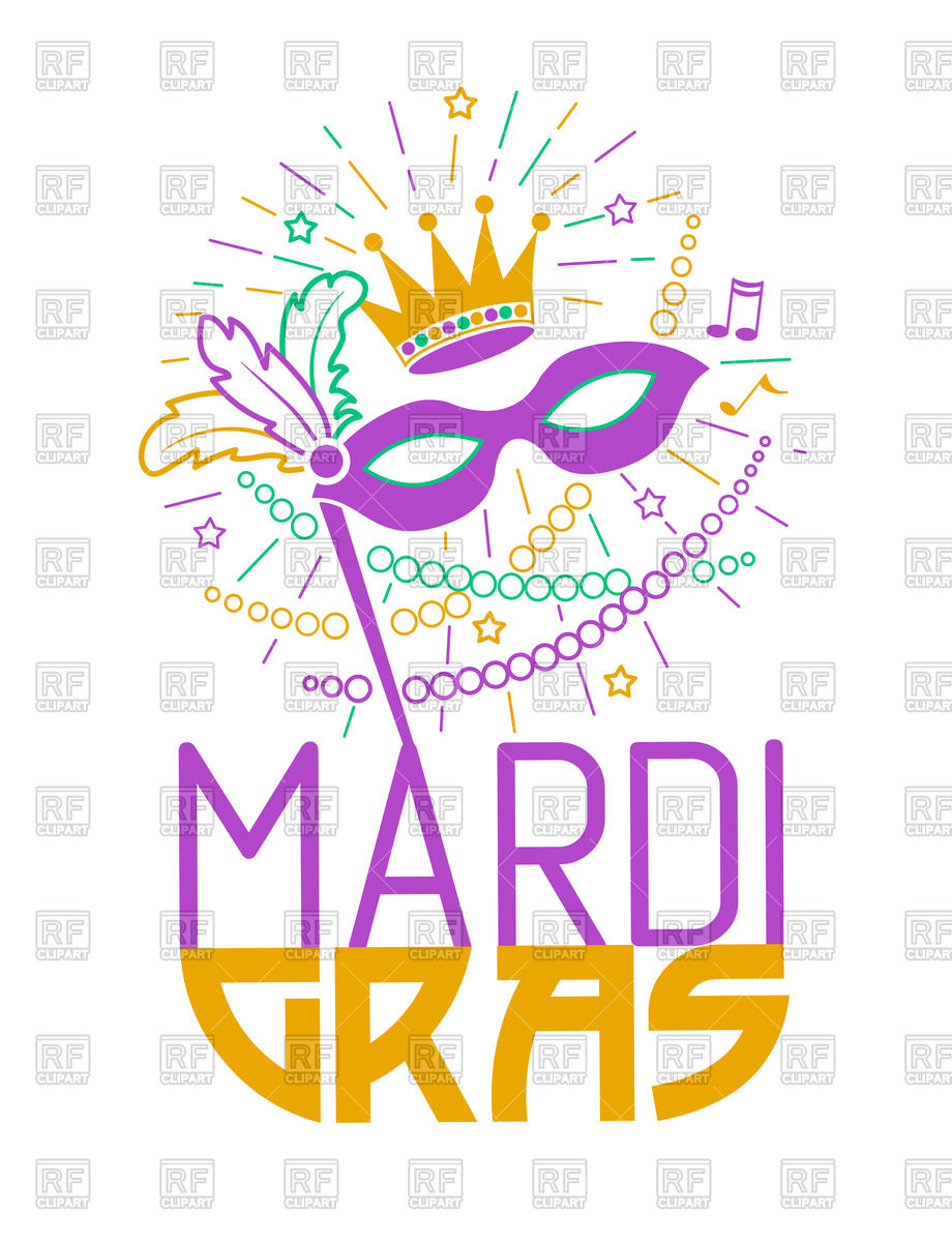 920x1200 Mardi Gras Poster With Masquerade Mask Royalty Free Vector Clip