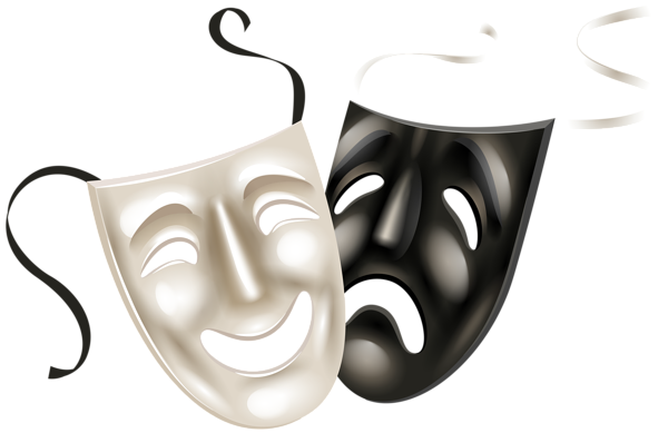 600x389 Theater Masks Png Clip Art Png Image Black And White
