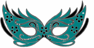 299x153 Teal Masquerade Mask Clip Art