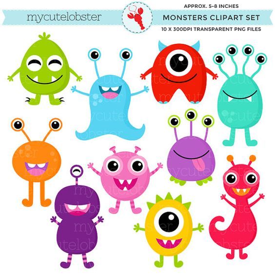 564x564 Monsters Clipart Set